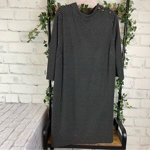 Black Polka Dot Shift Dress - Classic Women's Dress